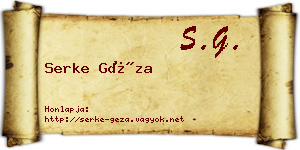 Serke Géza névjegykártya